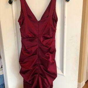 Burgundy Charmeuse cocktail dress
